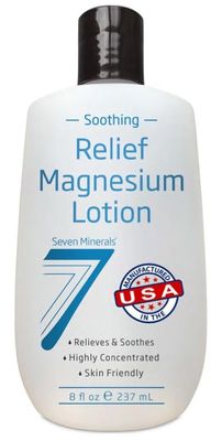 Seven Minerals Magnesium Lotion for Sleep, Soothing Relief Relaxation - Highly Concentrated Magnesium for Better Sleep, Feet Joint Care. Non-Greasy Lotion with Skin Friendly Ingredients - 8 fl oz