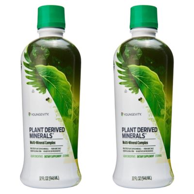 Youngevity Plant Derived Liquid Minerals - 77 Natural Unaltered Trace Minerals - 19,000mg Plant Mineral Solids - Colloidal Form Humic Shale - (32 oz Pack of 2)