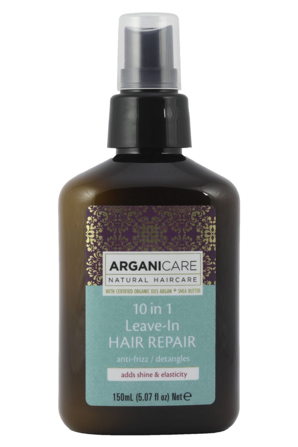 Arganicare 10 in 1 Leave-In Hair Repair Anti-Frizz, with Organic Moroccan Argan Oil Detangles and adds shine and elasticity