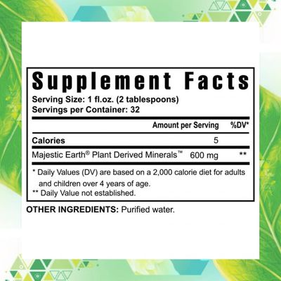 Youngevity Plant Derived Liquid Minerals - 77 Natural Unaltered Trace Minerals - 19,000mg Plant Mineral Solids - Colloidal Form Humic Shale - (32 oz Pack of 2)