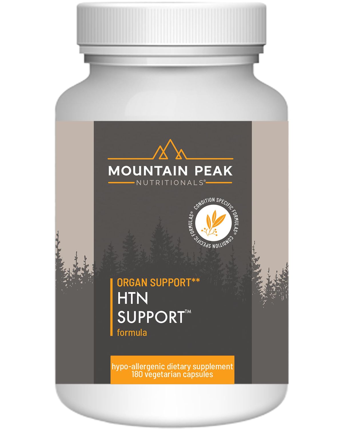 Mountain Peak Nutritionals HTN Support - Organ Supplement - Helps Maintain Healthy Blood Pressure Cardiovascular System - wRauwolfia Magnesium - Hypoallergenic Dietary Supplement (180 Capsules)