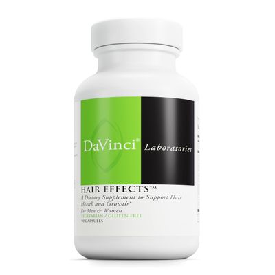 DAVINCI Labs Hair Effects - Dietary Supplement to Support Healthy Hair Growth and Skin - with Biotin, Zinc, Copper, Saw Palmetto and Grape Seed Extract - Gluten-Free - 90 Vegetarian Capsules