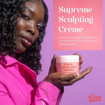The Frontal Queen Supreme Sculpting Cr me, Frizz Control Styling Creme, Lightweight Sculptor, Moisturizing Styling, Silky Smooth Formula Curly Hair Sculpting Solution, Non-Greasy - 8.5 Fl oz