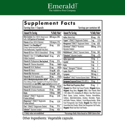 EMERALD LABS Women's 1-Daily Multi - Multivitamin for Women - Includes Calcium, Zinc, Vitamin B More - Bone Immune Support Supplement - Gluten-Free - 60 Vegetable Capsules