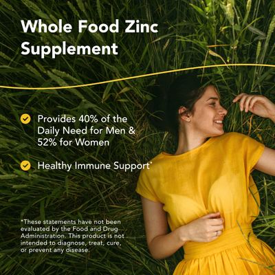 North American Herb Spice Purely-Zinc Plus - 17.63 oz - Whole Food Zinc Supplement - Healthy Immune Support - Austrian Pumpkin Seed, Rice Bran Camu Camu - Non-GMO - 18 Servings