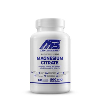 MB One Pharma-Magnesium Citrate(500mg) Highly Absorbable-for Healthy Bones,Supports Nerve and Muscle Functions,Supplement for Sleep,Heart and Cognitive Health,Digestive Support,Vegan,60 Day Supply