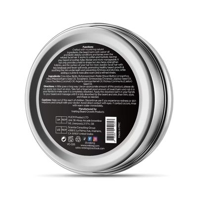 VreKing Biotin Beard Balm For Men With Castor Oil, Organic Mens Beard Balm, Beard Butter Leave In Conditioner, Beard Thickener Moisturizer Softener For Men Coarse Facial Hair, Milky, 60g