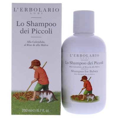 L&#39;Erbolario Shampoo For Babies - With Marigold, Rice And Mallow - Leaves Hair Clean And Shiny - Reinforcing Natural Hydration - Does Not Compromise The Scalp s Sebaceous Protection - 6.7 Oz