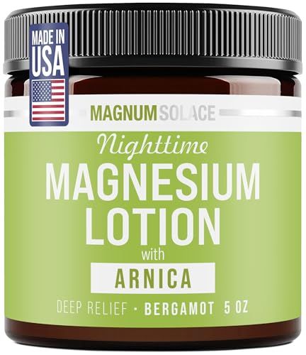 Nighttime Magnesium Lotion with Arnica - Soothing Relief Relaxation, Highly Concentrated Magnesium for Muscles Joints - Apply to Legs or Feet Before Bed - Skin-Friendly