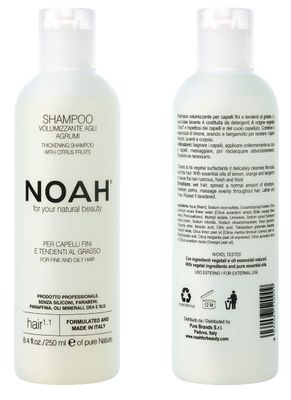Noah Hair 1.1 Volumizing Shampoo - Organic Shampoo - Best Volumizing Shampoo - With Essential Oils and Hydrolysed Wheat Protein - Hair Products for Natural Beauty - 8.5 fl.oz (250 ml)