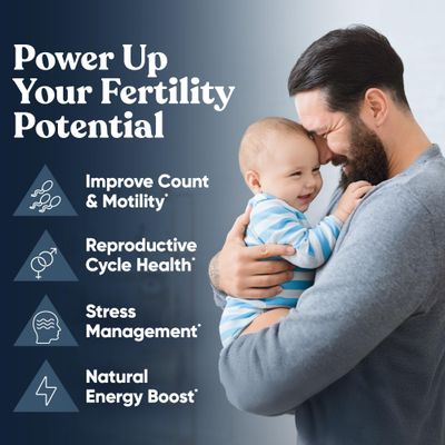 Conception For Him - Fertility Supplements for Men, Male Fertility Support Prenatal - Optimal Sperm Count, Motility Strength - Ashwagandha, Folate Folic Acid, Magnesium, Zinc - 120 Veg Soft Capsules