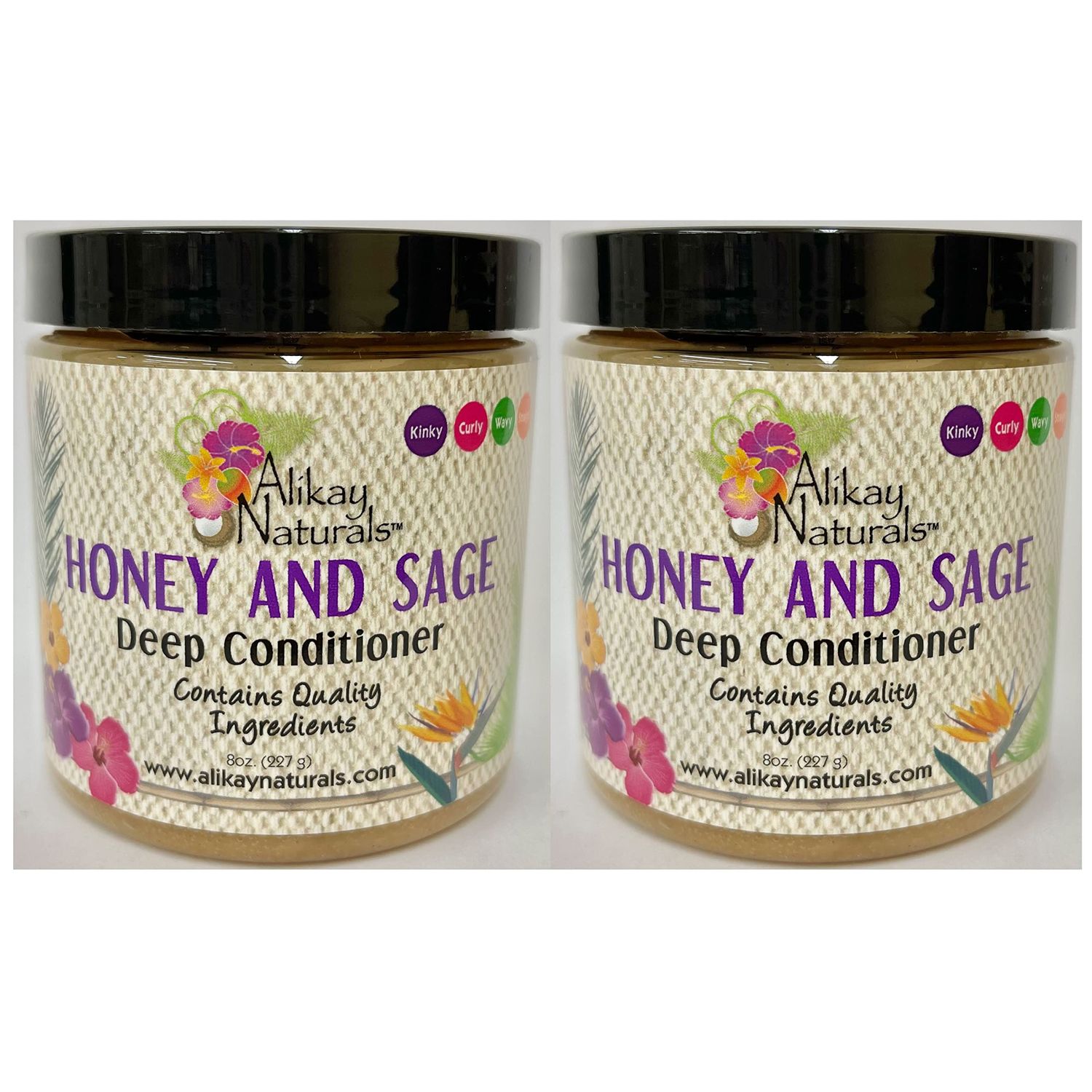 Alikay Naturals Honey and Sage Deep Conditioner 8oz &quot;Pack of 2&quot;