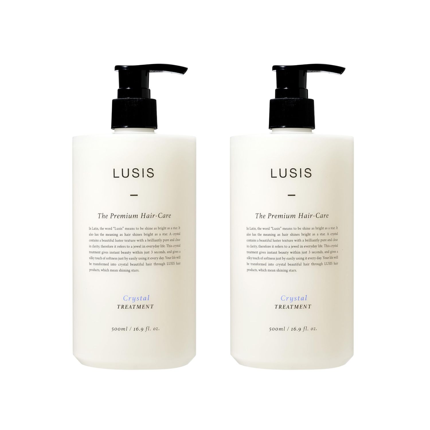 LUSIS, Crystal Hair Treatment, Conditioner, Silky and Moisture Rich Hair Clinic, Floral Scent, 500ml X 2