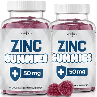 NEW AGE Zinc Gummies - 2 Pack - 50mg High Immune Booster Zinc Supplement, Immune Defense, Powerful Natural Antioxidant, Non-GMO - by New Age, 120 Count