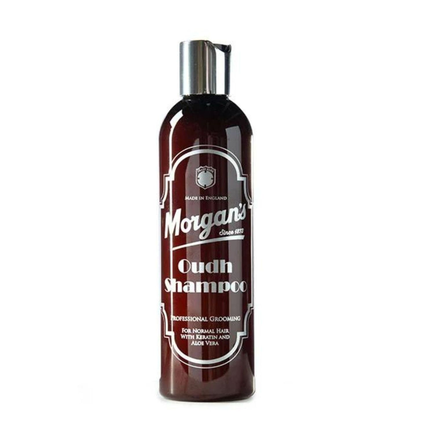 Morgan&#39;s Pomade Oudh Fragranced Shampoo for Normal Hair, Boosts Hair Vitality and Shine, Moisturises the Scalp, with Keratin and Aloe Vera 8.7 Fl Oz