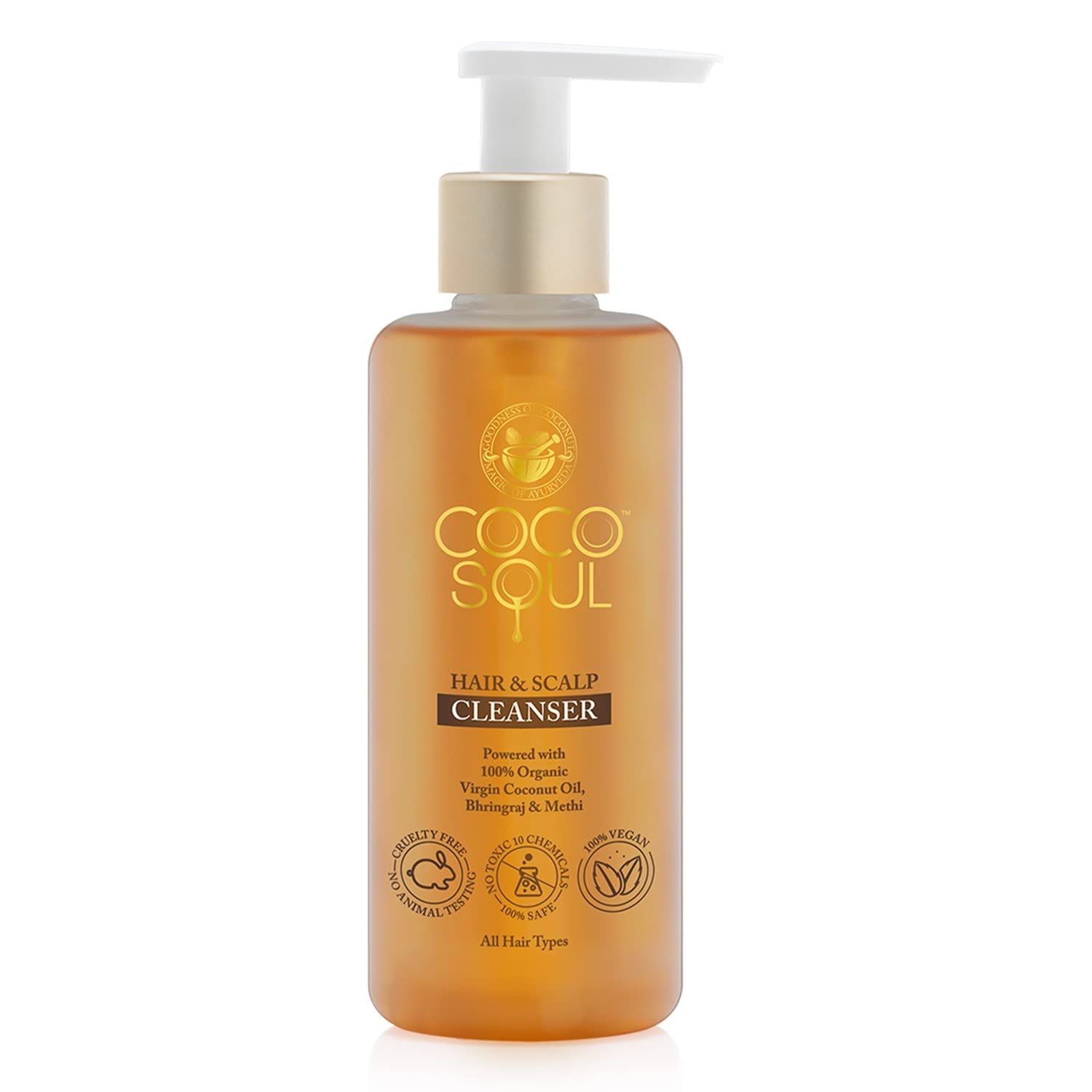 Coco Soul Shampoo with Coconut Ayurveda Paraben Sulphate Free (200 ml (Pack of 1), Light Yellow)