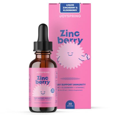 JoySpring ZincBerry - Kids Zinc Vitamin Supplement (1 fl oz) Immune Support Drops with Elderberry Flavor for Kids 2-16 Years