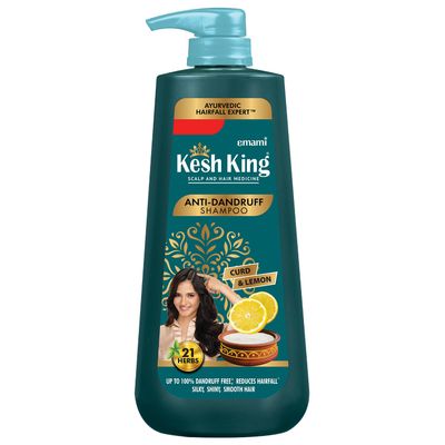 KESH KING Anti Dandruff Shampoo Ayurvedic Hair Cleanser with Curd Lemon Reduce Hairfall Nourishes Itchy Scalp Gives Smooth Soft Hair 20.29 Fl Oz600ml
