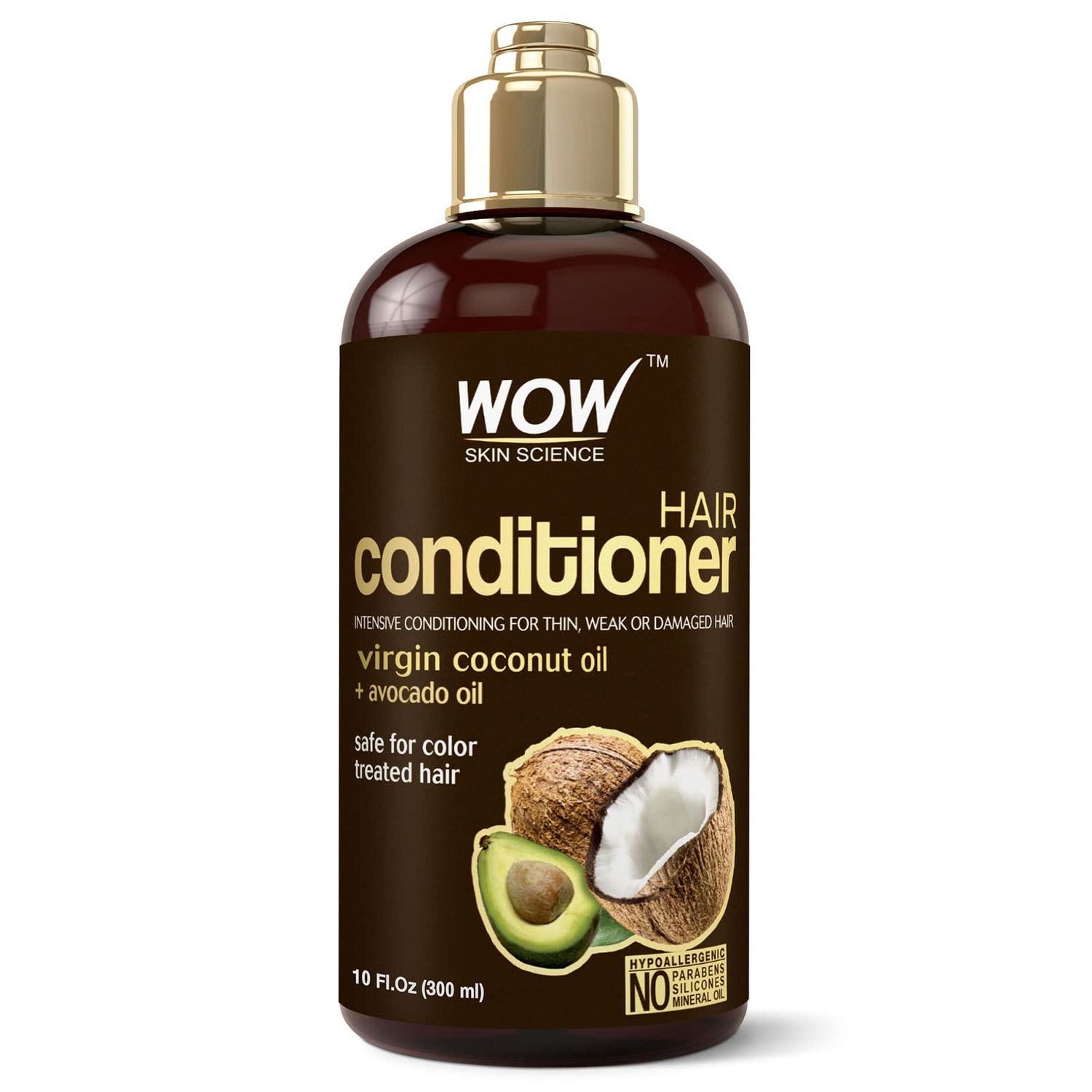 WOW Skin Science Hair Conditioner - Coconut Avocado Oil - Restore Dry, Damaged Hair - Increase Gloss - Reduce Split Ends, Frizz - Sulfate, Silicones, Paraben Free - All Hair Types - 300 ml