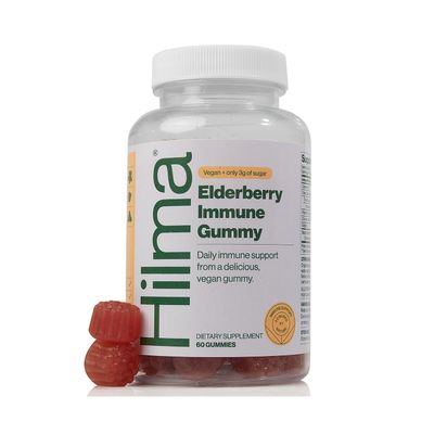 Hilma Elderberry Gummies Formulated with Vitamin C Zinc, Natural, Vegan, Clinically Proven Ingredients, Immune Support Supplement Plus Antioxidants,Natural Berry Flavor (60 Gummies)