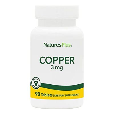NaturesPlus Copper 3 mg - 90 Tablets - Supports Overall Wellness - Gluten Free - 90 Servings