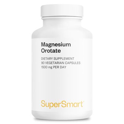SuperSmart - Magnesium Orotate 1500mg per Day - High Absorption Magnesium Supplement Non GMO Gluten Free - 90 Vegetarian Capsules