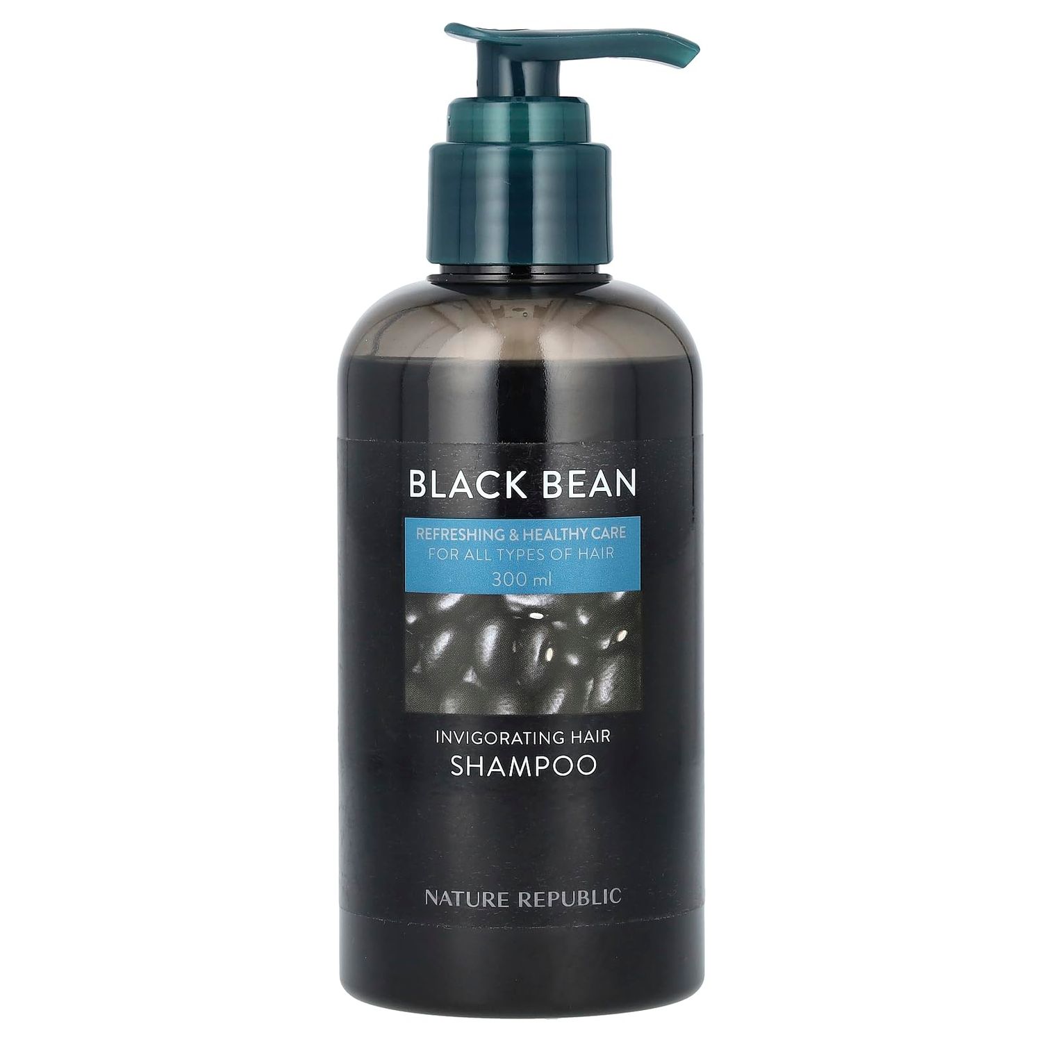Nature Republic Black Bean, Invigorating Hair Shampoo, for All Types of Hair, 10.14 fl oz (300 ml)
