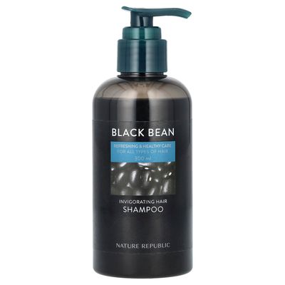 Nature Republic Black Bean, Invigorating Hair Shampoo, for All Types of Hair, 10.14 fl oz (300 ml)
