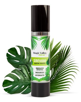 Magic Valley Naturals Silk Fusion Satin Touch Leave In Conditioner - Plant Based Hair Softener for Wavy, Straight Curly Hairs, Nourish Reduce Static, Leave In Hair Conditioner for Women, 1.7 fl Oz