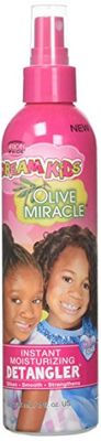 African Pride Dream Kids Olive Miracle Instant Moisture Detangler, Restores Natural Coils Curls, Adds Moisture Controls Frizz, 8 Oz