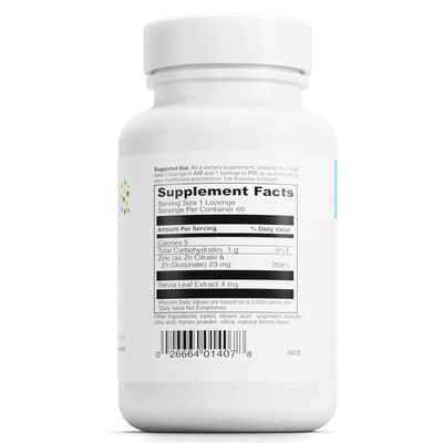 DAVINCI Little Immuni-z - Kids Zinc Lozenge to Support Immune Health, Throat Tissue, Brain Health and Development, Sleep and Focus - with Zinc Citrate and More - Lemon Flavor - 60 Lozenges