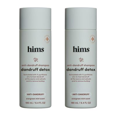 hims Dandruff Detox Anti Dandruff Shampoo, 2 Pack - Anti Dandruff Shampoo for Dry, Itchy Scalp with Pyrithione Zinc 1 and Argan Oil - Paraben Free, Sulfate Free - Evergreen Mint - 2 x 6.4 fl oz