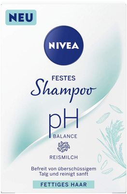 NIVEA Solid Shampoo with Rice Milk, pH-Balanced Formula, Oily Hair, Vegan, 25-30 Washes