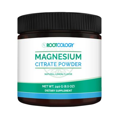 Rootcology by Dr. Izabella Wentz Magnesium Citrate Powder 300mg Magnesium for Digestion Support Natural Lemon Flavor 240g 60 Servings
