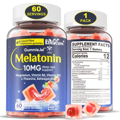 Sugar Free Melatonin Gummies 10mg 20mg with Magnesium Glycinate for Adults, L-Theanine, Ashwagandha, B6, Methyl b12, Lemon Balm Chamomile, Supports Deep Relaxation, Antioxidation, Strawberry- 60 Day
