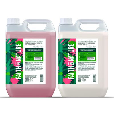 Faith In Nature Natural Shampoo Conditioner Set - Vegan Cruelty Free, No SLS or Parabens - 2 x 169 fl oz Value Bundle Pack, Dragon Fruit