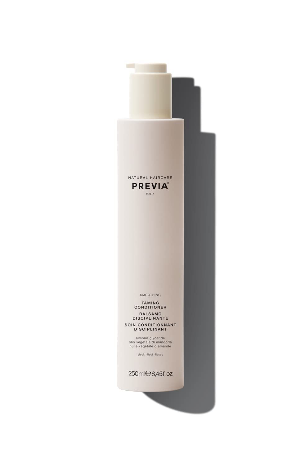 PREVIA Smoothing Taming Conditioner Anti-Frizz Deep Conditioning with Almond Extract Vegan, Sulfate-Free, Hydrating Formula for Soft, Manageable Hair Frizz Control - 8.45 oz