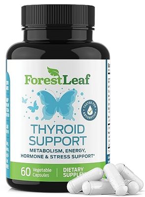 Thyroid Support for Women and Men with Iodine - Energy, Focus Power Thyroid Supplement - All Natural Herbal Mineral and Vitamin Complex with B12, Zinc, Selenium, Ashwagandha - 60 Vegetarian Capsules
