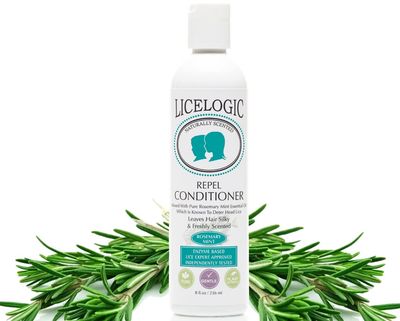 LiceLogic Repel Lice Prevention Conditioner, 8oz, Rosemary Mint - Effective Against Super Lice, Kills Eggs Nits, Not Toxic, Naturally Derived Licezyme