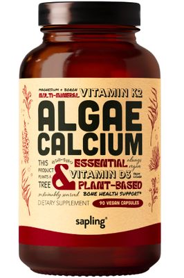Calcium Supplement - Whole Food with Vitamin K2 D3, Magnesium, Zinc, Boron, Mineral Complex. Sourced Sustainably from Red Algae. for Bone Strength and Support. Non-GMO Vegan 90 Capsules.