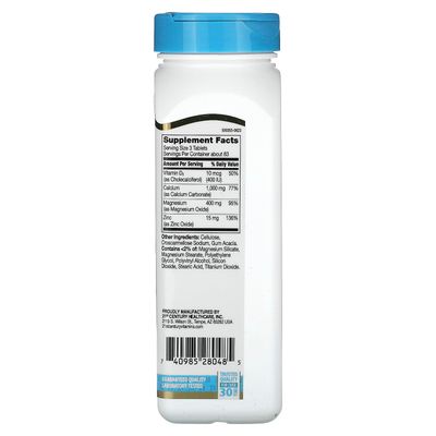 21st Century Cal Mag Zinc D Vitamin - 90 Tablets, Pack of 2