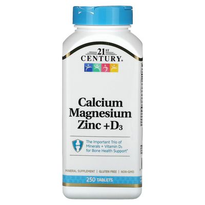 21st Century Cal Mag Zinc D Vitamin - 90 Tablets, Pack of 2