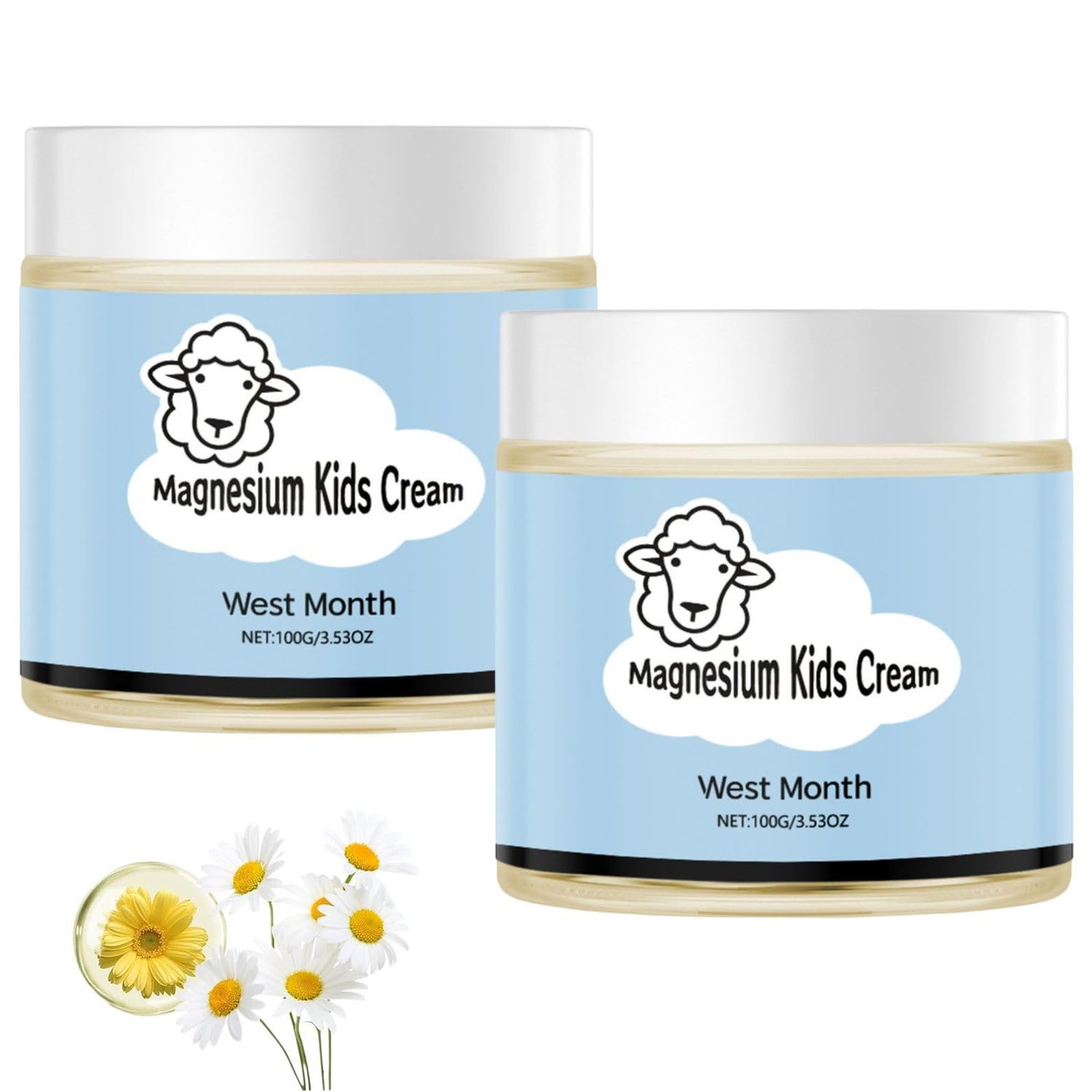 PIKAXIS 2PCS Magnesium Lotion for Kids, Magnesium Bedtime Cream Kids, Magnesium Lotion for Sleep, Magnesium Cream for Bedtime and During the Night