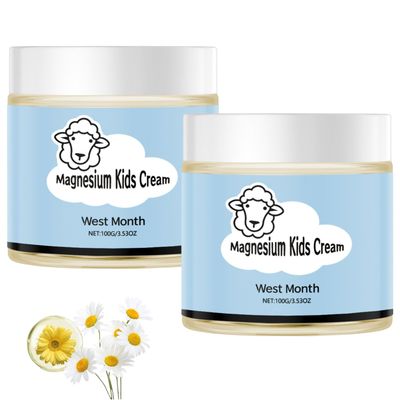 PIKAXIS 2PCS Magnesium Lotion for Kids, Magnesium Bedtime Cream Kids, Magnesium Lotion for Sleep, Magnesium Cream for Bedtime and During the Night