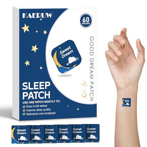 CalmNights Sleep Patch - Melatonin-Free, Natural Sleep Support with L-Theanine, Magnesium Tart Cherry Extract, Sustained Release Wearable Patch (60 Patches)