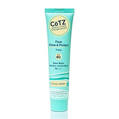 COTZ Face Prime Protect Tinted Mineral Sunscreen and Facial Primer Broad Spectrum SPF 40 PA 1.5 oz 42.5 g.