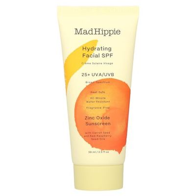 Mad Hippie Hydrating Facial SPF 25, Zinc Oxide Sunscreen, Reef-Safe Face Cream, Fragrance-Free, 2 Oz