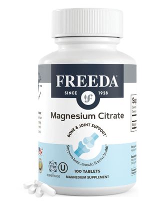 Freeda Magnesium Citrate 400mg Per Serving - Pure Magnesium Citrate Magnesium Supplement - Magnesium Citrate Tablets - Mag Citrate Magnesium Mineral Supplements - Magnesium Pills (100 Ct)