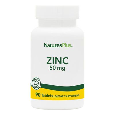 NaturesPlus Zinc - 50 mg, 90 Tablets - Vegetarian, Gluten Free - 90 Servings