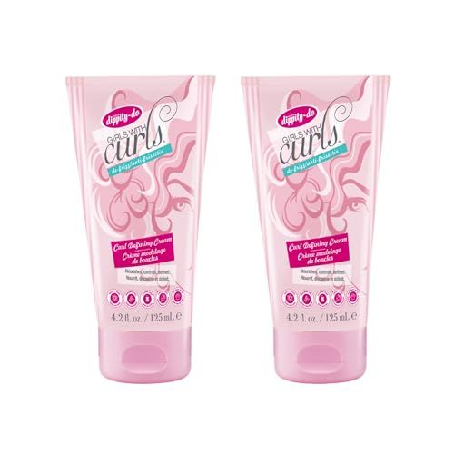 Dippity Do Girls with Curls Leave-In Curl Defining Cream - Anti-Frizz Styling Cream for Curly Wavy Hair - Includes Shea Butter Coconut Oil to Strengthen Protect - 125 mL4.2 fl oz - 2 Pack